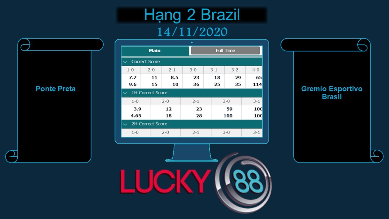 LUCKY88 Ponte Preta vs Gremio Esportivo Brasil, Soi kèo bóng đá hôm nay 14/11/2020, Hạng 2 Brazil