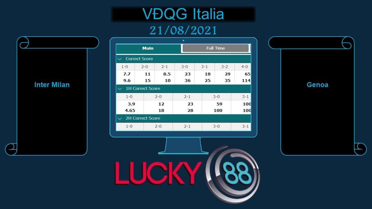 LUCKY88 Inter Milan vs Genoa , Soi kèo bóng đá hôm nay 21/08/2021, VĐQG Italia