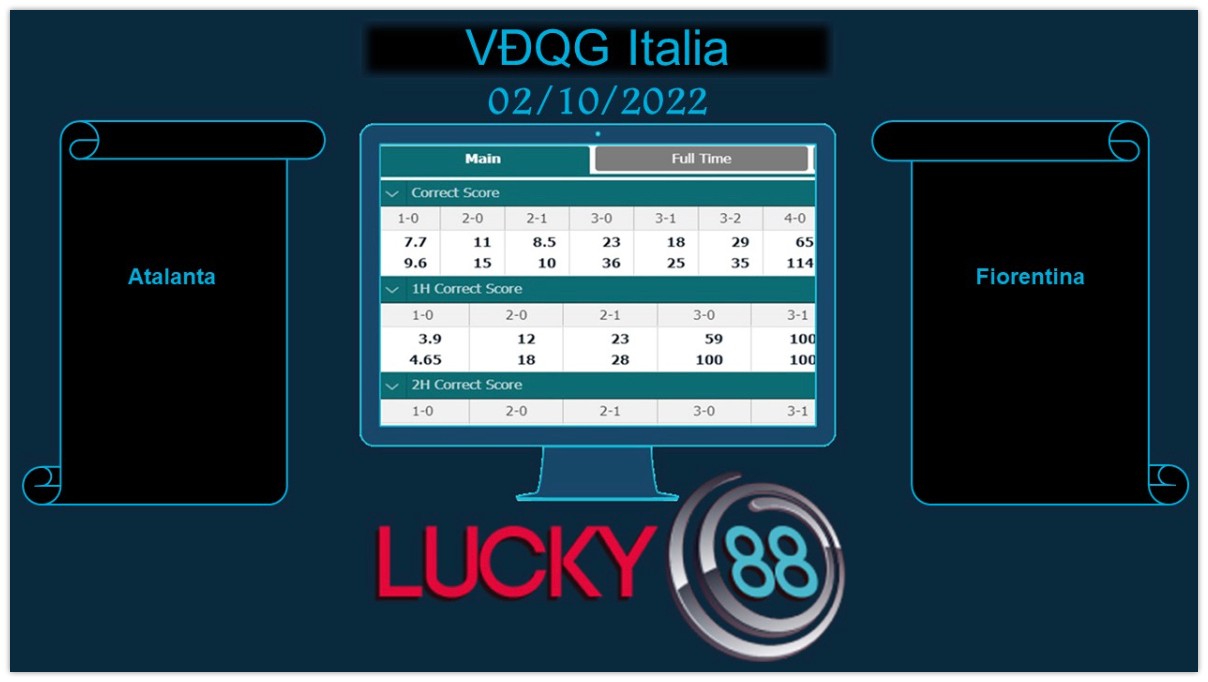 LUCKY88 Atalanta vs Fiorentina, Soi kèo bóng đá hôm nay 02/10/2022, VĐQG Italia