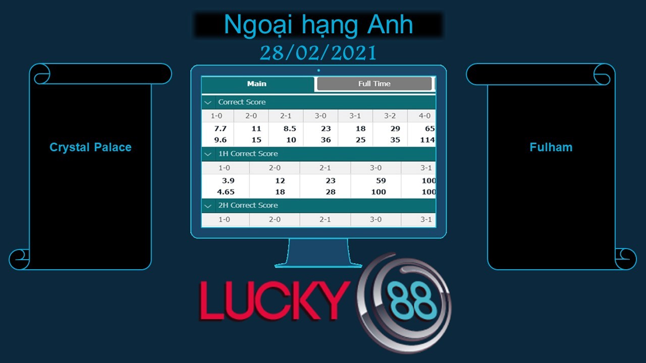 LUCKY88 Crystal Palace vs Fulham , Soi kèo bóng đá hôm nay 28/02/2021, Ngoại hạng Anh