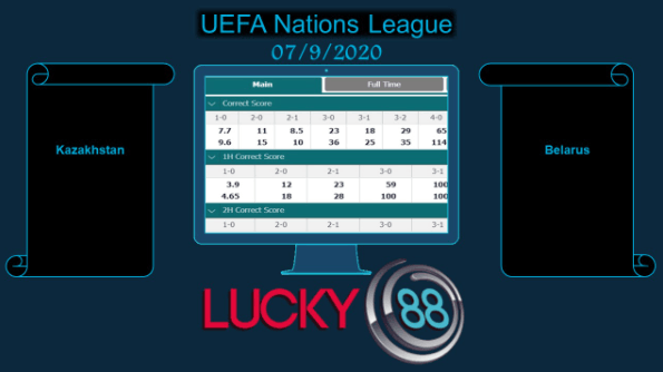 LUCKY88 Kazakhstan vs Belarus , Soi kèo bóng đá hôm nay 07/09/2020, UEFA Nations League
