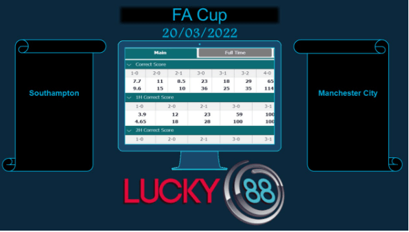 LUCKY88 Southampton vs Manchester City , Soi kèo bóng đá hôm nay 20/03/2022, FA Cup