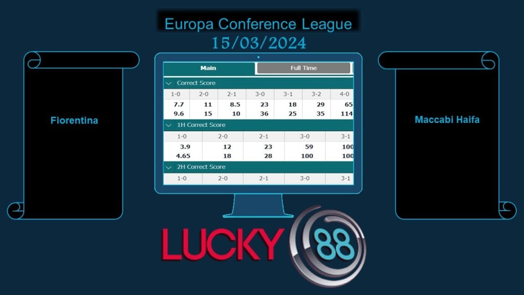 LUCKY88 Fiorentina vs Maccabi Haifa, Soi kèo bóng đá hôm nay 15/03/2024,  Europa Conference League
