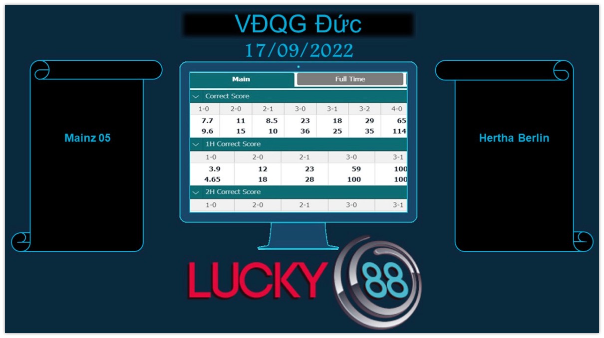 LUCKY88 Mainz 05 vs Hertha Berlin, Soi kèo bóng đá hôm nay 17/09/2022, VĐQG Đức