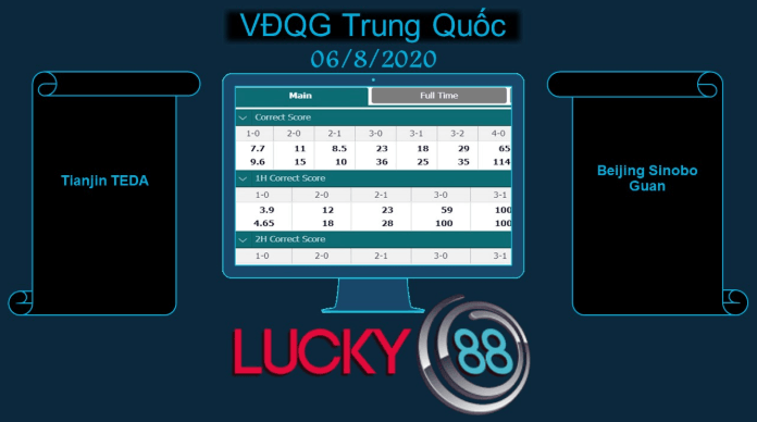 LUCKY88 Tianjin TEDA vs Beijing Sinobo Guoan , Soi kèo bóng đá hôm nay 06/08/2020, VĐQG Trung Quốc