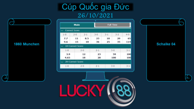 LUCKY88 1860 Munchen vs Schalke 04 , Soi kèo bóng đá hôm nay 26/10/2021, Cúp Quốc gia Đức