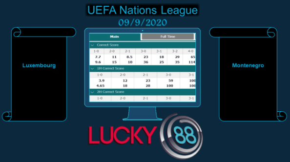 LUCKY88 Luxembourg vs Montenegro , Soi kèo bóng đá hôm nay 09/09/2020, UEFA Nations League