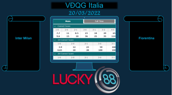 LUCKY88 Inter Milan vs Fiorentina , Soi kèo bóng đá hôm nay 20/03/2022, VĐQG Italia