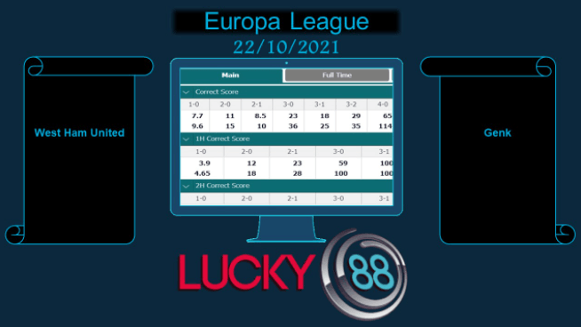 LUCKY88 West Ham United vs Genk , Soi kèo bóng đá hôm nay 22/10/2021,  Europa League