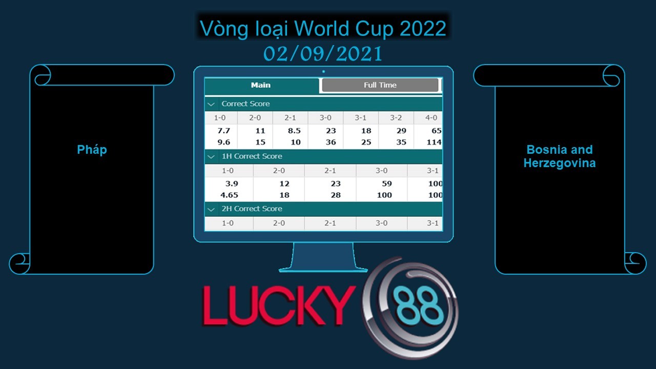 LUCKY88 Pháp vs Bosnia and Herzegovina , Soi kèo bóng đá hôm nay 02/09/2021, Vòng loại World Cup 2022