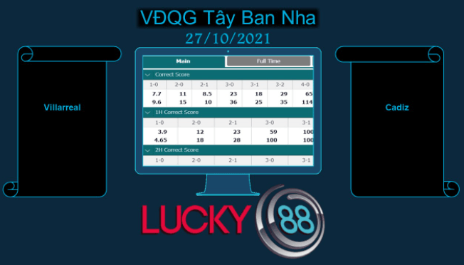 LUCKY88 Villarreal vs Cadiz , Soi kèo bóng đá hôm nay 27/10/2021, VĐQG Tây Ban Nha