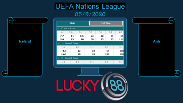 LUCKY88 Iceland vs Anh , Soi kèo bóng đá hôm nay 05/09/2020, UEFA Nations League