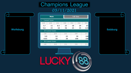 LUCKY88 Wolfsburg vs Salzburg , Soi kèo bóng đá hôm nay 03/11/2021, Champions League