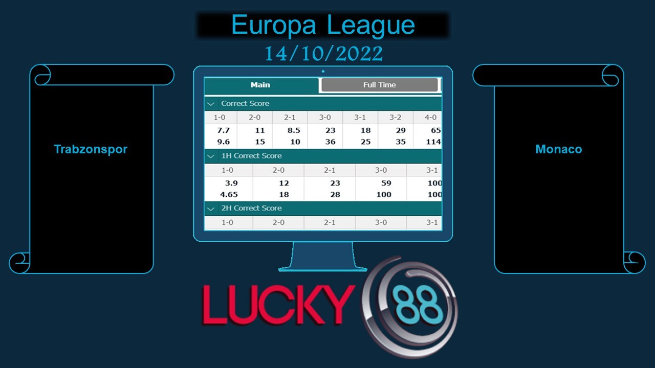 LUCKY88 Trabzonspor vs Monaco, Soi kèo bóng đá hôm nay 14/10/2022,  Europa League