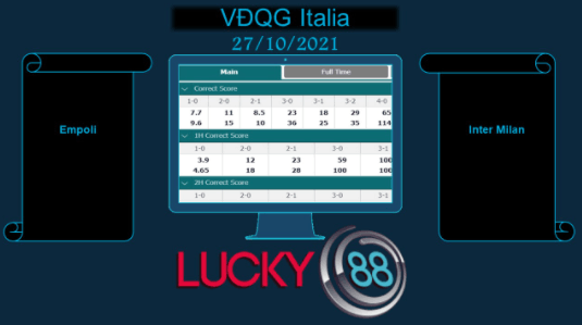 LUCKY88 Empoli vs Inter Milan , Soi kèo bóng đá hôm nay 28/10/2021, VĐQG Italia