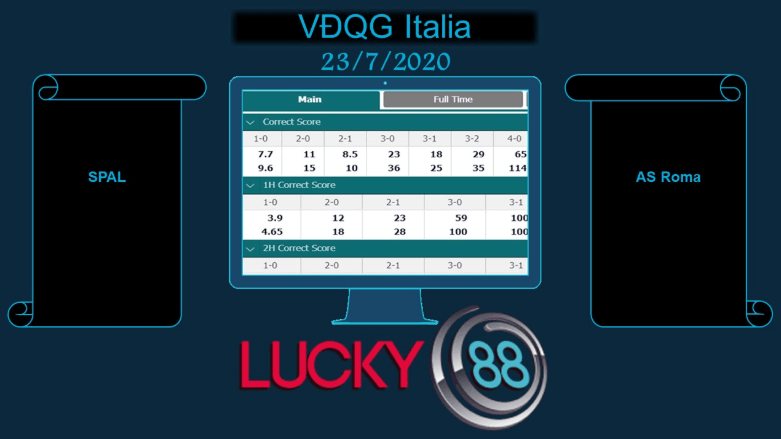 LUCKY88 SPAL vs AS Roma, Soi kèo bóng đá hôm nay 23/07/2020, VĐQG Italia