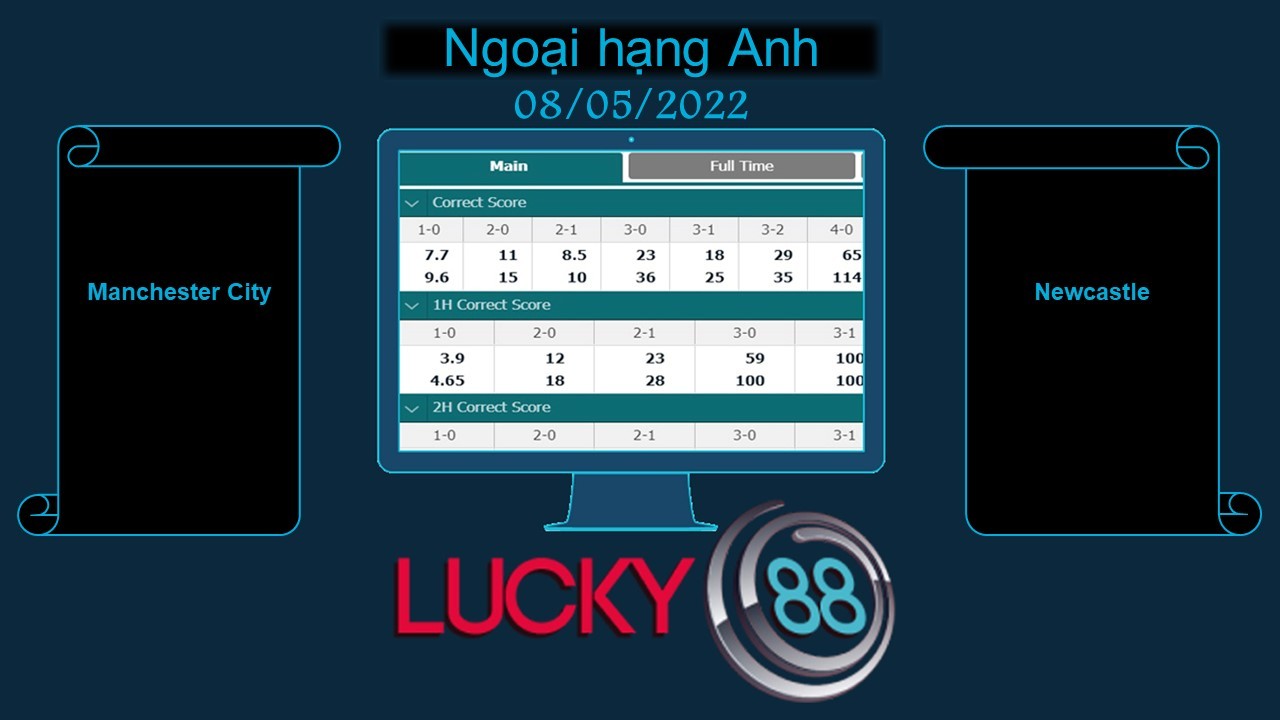 LUCKY88 Manchester City vs Newcastle, Soi kèo bóng đá hôm nay 08/05/2022, Ngoại hạng Anh