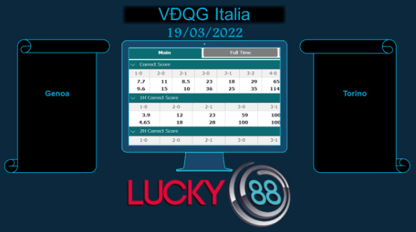 LUCKY88 Genoa vs Torino , Soi kèo bóng đá hôm nay 19/03/2022, VĐQG Italia