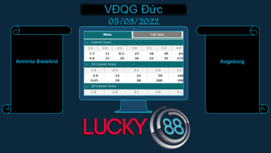 LUCKY88 Arminia Bielefeld vs Augsburg  , Soi kèo bóng đá hôm nay 05/03/2022, VĐQG Đức
