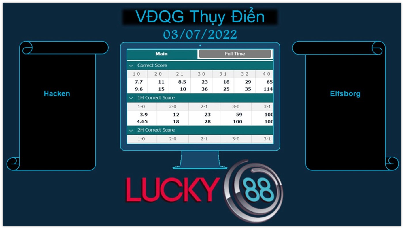 LUCKY88 Hacken vs Elfsborg , Soi kèo bóng đá hôm nay 03/07/2022, VĐQG Thụy Điển