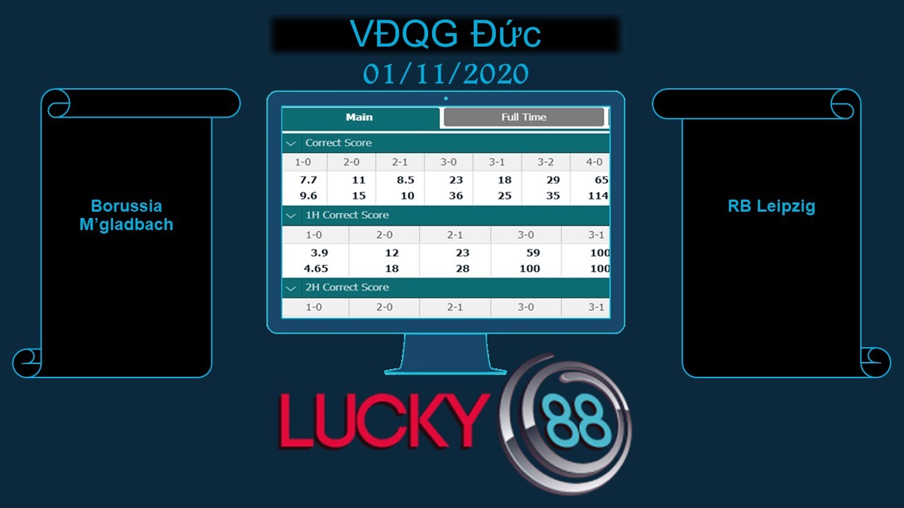LUCKY88 Borussia M’gladbach vs RB Leipzig , Soi kèo bóng đá hôm nay 01/11/2020, VĐQG Đức