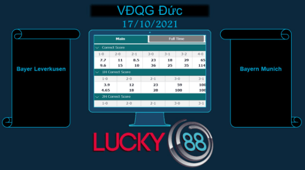 LUCKY88 Bayer Leverkusen vs Bayern Munich  , Soi kèo bóng đá hôm nay 17/10/2021,  VĐQG Đức