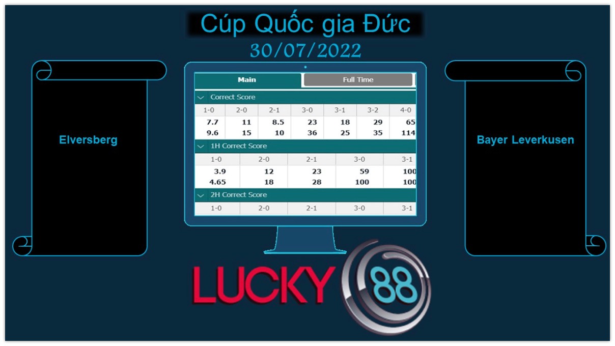 LUCKY88 Elversberg vs Bayer Leverkusen , Soi kèo bóng đá hôm nay 30/07/2022, Cúp Quốc gia Đức